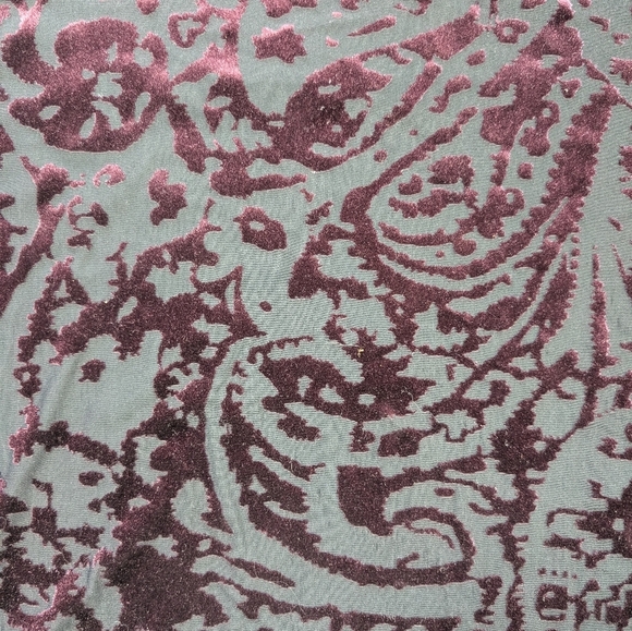 Vera Wang Women's Purple Velvet Burnout Long Sleeve Top Blouse Size Large - Picture 2 of 8